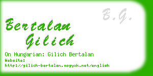 bertalan gilich business card